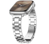 Anlinser Correas Compatible con Correa Apple Watch 42mm 41mm 40mm 38mm, Pulseras de Metal Delgadas pour Femmes et Hommes Compatible con iWatch Serie 11 10 9 8 7 6 5-1 SE (Plata)