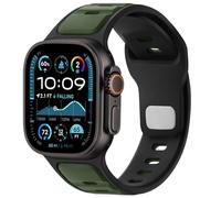 Anlinser Correas Compatible con Correa Apple Watch Ultra 3/2/1 49mm 46mm 45mm 44mm 42mm, Pulsera Deportiva de Silicona Ajustable para iWatch Serie 11/10/9/8/7/6/5/4-1 SE, Verde Militar