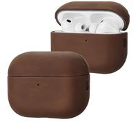 Anlinser Funda para AirPods Pro 3, Funda de Piel Auténtica Compatible con MagSafe, Carcasa Protectora Antigolpes Hecha a Mano Compatible con Apple AirPods Pro 3 2025, Marrón Oscuroo