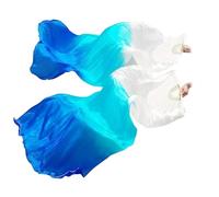 Anlising 1 Par Abanicos de Seda Danza del Vientre, Abanico Ventilador Danza, Danza del Abanico, Abanico de Seda Danza, Abanico Largos para Bailar, para Danza del Vientre, Baile Nacional