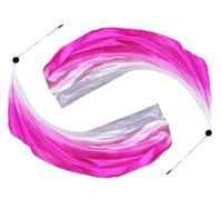 Anlising 2PCS Danza del Vientre Velo de Seda, Velo Multicolor para Danza, Velos de Seda para Danza del Vientre, Velo De Danza del Vientre con Accesorios de POI,para Danza del Vientre,Fiestas,Bailes