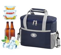 Anlising Bolsa Térmica,16L Bolsa Isotérmica Plegable, Nevera Portátil, Bolsa de Pícnic, Bolsa de Isotermica,Bolsa Térmica Grande, Bolsa para Almuerzo, Picnic Camping, Fiesta, Playa (Azul)