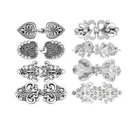 Anlising Broche Cierre Clip, 8PCS Clips de Chal de Suéter Vintage, Broches Vintage para Suéter y Bufanda, Clip de Cárdigan de Metal, para Cardigan, Vestido, Camisa, Broche (Plata)