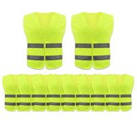 Anlising Chaleco Reflectante, 10PCS Chaleco de Seguridad, Chaleco Reflectante de Seguridad, Chaleco de Seguridad de Alta Visibilidad, Auto Chaleco De Seguridad, para Correr, Conductor, Limpiadores