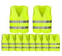 Anlising Chaleco Reflectante, 10PCS Chaleco de Seguridad, Chaleco Reflectante de Seguridad, Chaleco de Seguridad de Alta Visibilidad, Auto Chaleco De Seguridad, para Correr, Conductor, Limpiadores