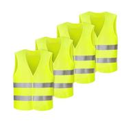 Anlising Chaleco Reflectante, 4PCS Chaleco de Seguridad, Chaleco Reflectante de Seguridad, Chaleco de Seguridad de Alta Visibilidad, Auto Chaleco De Seguridad, para Correr, Conductor, Limpiadores
