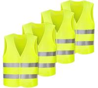 Anlising Chaleco Reflectante, 4PCS Chaleco de Seguridad, Chaleco Reflectante de Seguridad, Chaleco de Seguridad de Alta Visibilidad, Auto Chaleco De Seguridad, para Correr, Conductor, Limpiadores