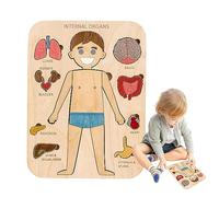 Anloximt Cuerpo Humano para niños | Rompecabezas Madera con Estructura órgano Juguete del Cuerpo Humano,Rompecabezas interactivos Aprendizaje, Rompecabezas anatomía para niños