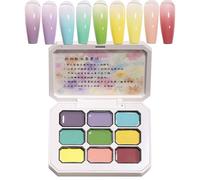 Anloximt Gel Paint For Nails, 9 colores de esmalte de uñas, herramienta de modelado y sello para diseños 3D principiantes mujeres