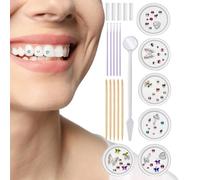 Anloximt Gemas para dientes, kit de para dientes | Kit único de gemas dentales | Kit creativo de gemas para dientes, kit de gemas para dientes con es, kit profesional de gemas para dientes para una