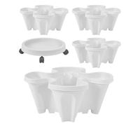 Anloximt Jardín Vertical | Macetas Apilables para Plantas en Altura | Soporte con Bandeja Extraíble y Ruedas para Macetas de Flores y Exhibición de Hortalizas Suculentas