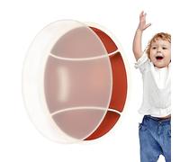 Anloximt Platos de silicona para niños pequeños divididos - Alimentación dividida en forma de pelota de rugby | Suministros de alimentación de plato de entrenamiento de alimentación automática
