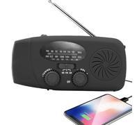 Anloximt Radio de Manivela Manual - Radio Que Funciona con Pilas | Reproductor Multifuncional Reutilizable para Supervivencia en Acampada, Mesa de Garaje, Escritorio, Personas Mayores y Exteriores