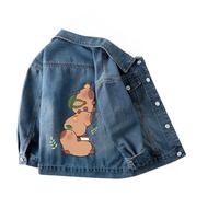 ANLPHWB Chaqueta de Mezclilla para niños, Chaqueta con Estampado de Dibujo Animado de Capibara Adorable para niños y niñas, Primavera.,Style 1,120cm