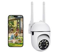Anluomafuy Cámara Vigilancia WiFi Exterior 360°, Cámara IP Vigilancia de Seguridad, AI Detección de Humana, Seguimiento Automático, Sirena, Visión Nocturna Color, Audio Bidireccional