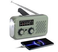 Anluomafuy Radio de Emergencia Portátil, FM/Am Emergency Radio con Solar Recargable Radios de Dinamo con Manivela, SOS Allarme, Powerbank, Radios Solare Kit di Emergenza Dinamo per Campeggio, Ourdoor