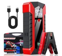 Anluomania Arrancador de Baterias de Coche 12V, Arrancador de Coches 600A, Jump Starter 6000mAh, arrancador Coche(para 3.0L de Gasolina) con Pantalla LCD, Clips de Seguridad Inteligentes, Luz LED