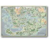 ANMAC Canvas Wall Art 40x60cm Sin marco Faerun - Forgotten Realms Game Map Poster Canvas Wall Art para la decoración moderna de la habitación familiar Estética Dedroom Gifts Poster