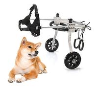 Anmas Sport Silla de Ruedas para Mascotas para Patas Traseras, Grande, Ajustable de Aluminio, Plata, 9-20 kg, 31-41 cm, 4 Ruedas Todo Terreno, Montaje Fácil, Acceso al Baño para Mascotas