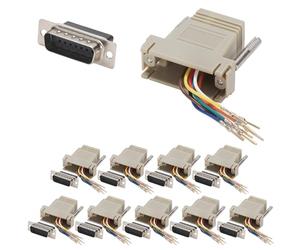ANMBEST 10 adaptadores de puerto serie macho DB15 a Ethernet RJ45