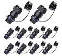 ANMBEST 10 unids montaje en panel RJ45 conector impermeable Cat5/5e/6 Ethernet LAN cable acoplador con impermeable/cubierta de tapa antipolvo para red al aire libre