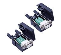 Anmbest 2 Conectores DB9 sin Soldadura RS232 D-Sub Serial a Terminal de Puerto Macho de 9 Pines con Caja de Pernos Largos para Tubo Trasero (2 Piezas Hembra)