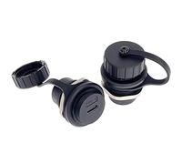 ANMBEST 2PCS USB 3.1 Tipo C Panel Montaje Conector impermeable, IP67 24 pines hembra a hembra PA6BG33 Vivienda Adaptador de doble cabeza con impermeable/tapón antipolvo