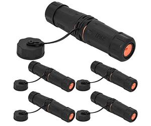 ANMBEST 5 conectores blindados RJ45 CAT6A impermeables IP68 Cat5/5e/6 8P8C Ethernet LAN Cable acoplador hembra a hembra adaptador de red exterior con cubierta impermeable a prueba de polvo para red al aire libre