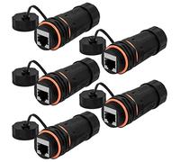ANMBEST 5 conectores blindados RJ45 CAT6A impermeables para montaje en panel IP68 Cat5/5e/6 8P8C Ethernet LAN acoplador de cable hembra a hembra adaptador de red al aire libre