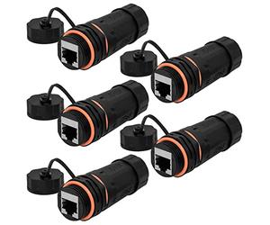 ANMBEST 5 conectores blindados RJ45 CAT6A impermeables para montaje en panel IP68 Cat5/5e/6 8P8C Ethernet LAN acoplador de cable hembra a hembra adaptador de red al aire libre