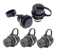 ANMBEST 5 conectores impermeables USB 3.1 tipo C para montaje en panel, IP67 de 24 pines hembra a hembra PA6BG33, adaptador de doble cabezal con tapa impermeable/antipolvo