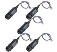 Anmbest - 5 conectores M20 RJ45 resistentes al agua Cat5 8P8C IP67 Ethernet LAN Cable conector doble cabeza con cable de red Cat5 al aire libre LAN acoplador adaptador macho a hembra