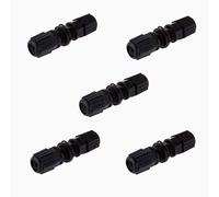 Anmbest 5PCS M20 RJ45 impermeable Cat5/5e/6 8P8C Conector IP67 Ethernet LAN Cable Conector Doble Cabeza Exterior LAN Acoplador Adaptador Hembra a Hembra