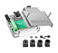 ANMBEST Conector de desmontaje DB25, carcasa de metal sin soldadura RS232 D-SUB serie a terminal de puerto hembra de 25 pines con caja