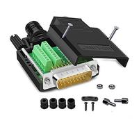 ANMBEST Conector de desmontaje DB26, sin Soldadura RS232 D-Sub Serie a 26 Pines Puerto Adaptador Macho de núcleo de Cobre Puro, Conector Chapado en Oro con Funda