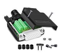 ANMBEST Conector de desmontaje DB26, sin soldadura RS232 D-SUB serie a 26 pines puerto hembra adaptador de núcleo de cobre puro, conector chapado en oro con funda