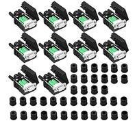 ANMBEST Conector de ruptura Hembra DB9 de 10 Piezas, DB9 sin Soldadura RS232 D-Sub Serie a 9 Pines Adaptador de Terminal de Puerto Conector Placa de ruptura con Caja de Pernos Largos Tubo de Cola