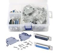 ANMBEST Conector de soldadura DB25, adaptador de terminal RS232 de 25 pines con kit surtido de fundas (5 piezas macho + 5 piezas hembra)