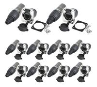 ANMBEST Panel de montaje RJ45 IP65 impermeable PCB panel de señal Cat5/5e/6 8P8C conector (10 conectores RJ45 + 10 piezas redondas)