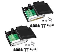 ANMBEST Thinner DB37 RS232 D-SUB - Adaptador de terminal de puerto de 37 pines sin soldadura con caja de pernos largos de tubo de cola (macho + hembra)