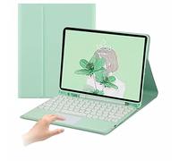 AnMengXinLing Funda con teclado para iPad de 10ª generación de 10.9 pulgadas 2022, teclado desmontable con soporte para lápices, funda inteligente delgada de cuero para iPad 10 2022 (verde menta)