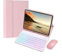 AnMengXinLing Funda con teclado para iPad mini 7 (A17 Pro)/Mini 6 con mouse, retroiluminación arcoíris de 7 colores, magnético, desmontable, inalámbrico, con soporte para bolígrafo, para iPad mini 7ª