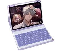 AnMengXinLing Funda de teclado para iPad Air de 11 pulgadas (M3/M2)/Air 5ª 4ª/Pro11 4ª 3ª 2ª 1ª generación, funda magnética delgada desmontable con soporte para lápiz para iPad Air7 Air6 Air5 Air4