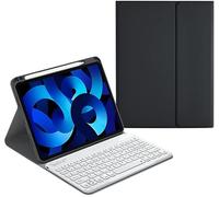 AnMengXinLing Funda de teclado para iPad de 11ª generación de 11 pulgadas (A16) 2025, iPad de 10ª generación de 11.9 pulgadas 2022, funda delgada y desmontable para teclado redondo, negro y blanco