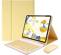 AnMengXinLing Funda de teclado para iPad Mini 7ª (A17 Pro) 2024/Mini 6ª generación con mouse, funda para iPad mini7/mini6 con soporte inalámbrico desmontable para lápiz y teclado delgado, color