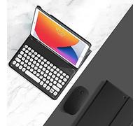 AnMengXinLing Funda para Galaxy Tab S8/Tab S7 de 11 pulgadas (modelo SM-X700/X706/T870/T875/T878) con combinación de teclado y mouse, teclas redondas retro, funda desmontable para teclado Bluetooth