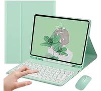 AnMengXinLing Funda para Galaxy Tab S8/Tab S7 de 11 pulgadas (modelo SM-X700/X706/T870/T875/T878) con combinación de teclado y mouse, teclado Bluetooth desmontable retro con soporte para bolígrafo S
