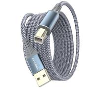 ANMIEL Cable USB de impresora USB 2.0 tipo A macho a B macho de alta velocidad para HP, Canon, Dell, Epson, Lexmark, Xerox y más