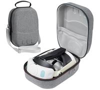 ANMIEL Funda para Meta Quest 3, compatible con auriculares Meta Quest 3 VR, agarres de controlador, compatible con Battery Elite Strap, controladores y otros accesorios, funda rígida, color gris,