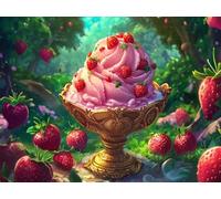 Anmiong Fruta Pintar por Numeros Adultos, DIY Helado Pintura por Numeros Kit, Easy Paint by Numbers Adult, con 3 Pinceles y Pigmento Acrílico, Decoración para Hogar Regalo 90x120 cm-#82k